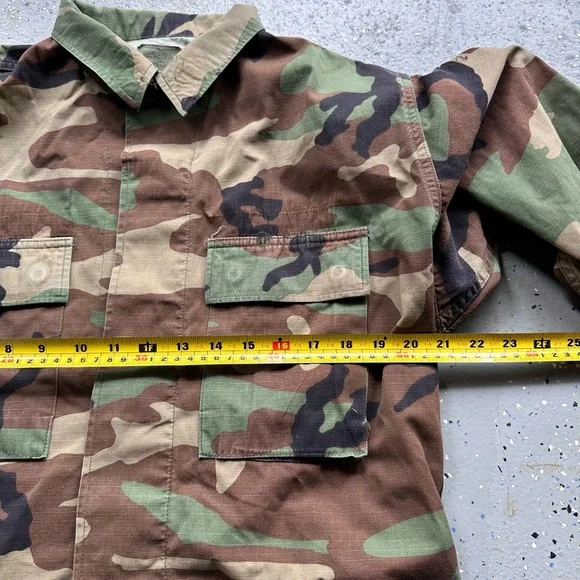 Vintage Military Jacket Mens Size XL Camo Button Up Collared Four Pockets 1980s - Picture 5 of 6